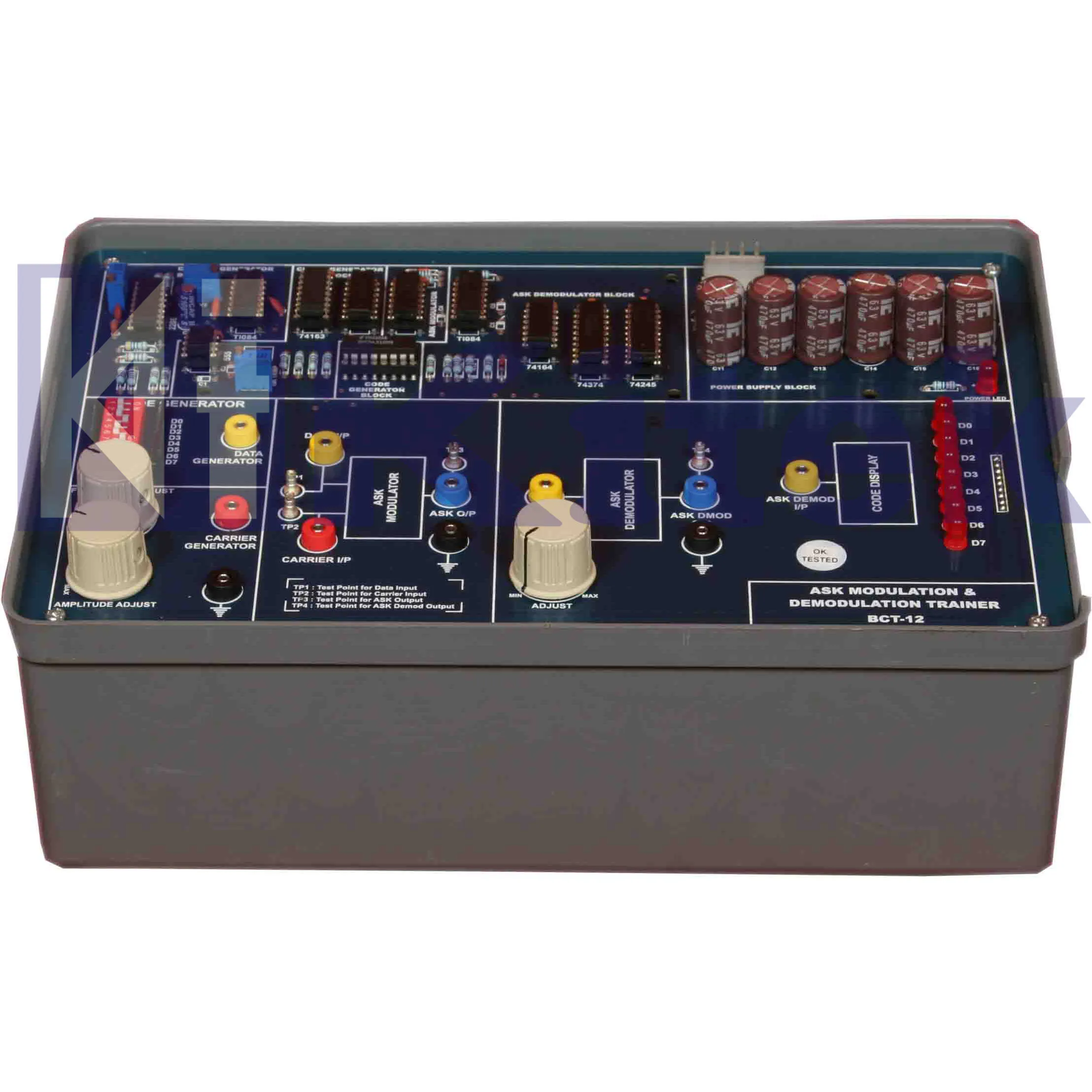 ASK MODULATION / DEMODULATION COMMUNICATION TRAINER KIT / COMMUNICATION LAB TRAINER