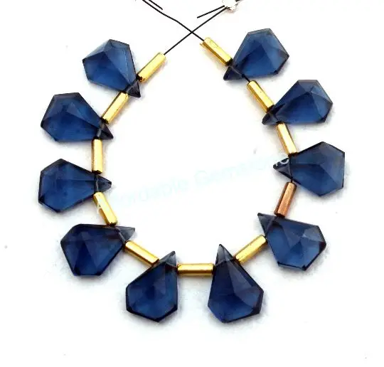 Камень из голубого кварца в форме бриллианта сверху просверленных камней синтетические ювелирные изделия изготовление драгоценных граненые бусины оптовая продажа драгоценные камни