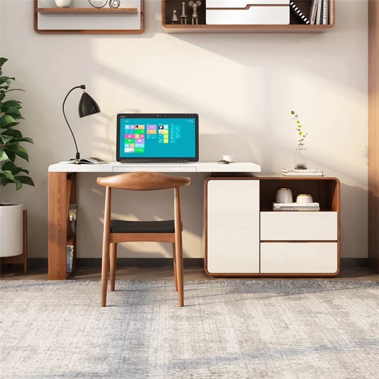 Modern Convertible Rectangular White Luxury Modern Wooden Executive Computer Desk Table Office Furniture Writing Desk