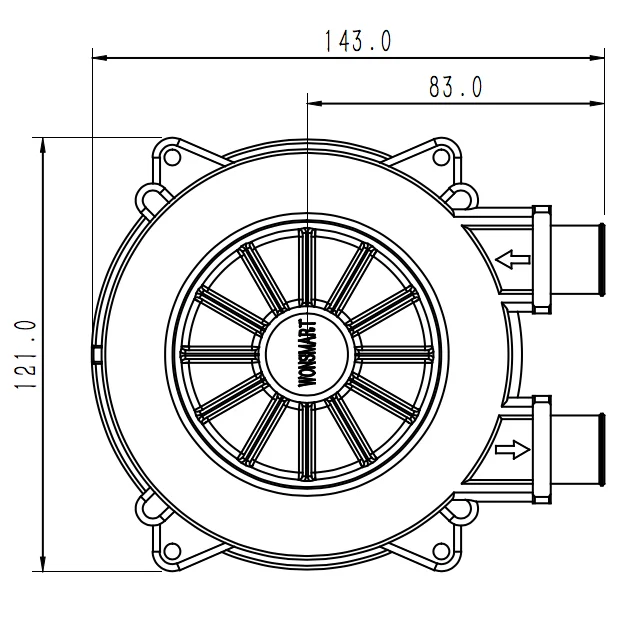 110mm small sized 32kPa 15CFM air flow fuel cell used 48v dc brushless electric high pressure vortex regenerative blower