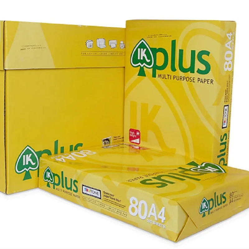 Top quality IK yellow White 70 75 80 GSM A4 A3 Paper Copy Paper