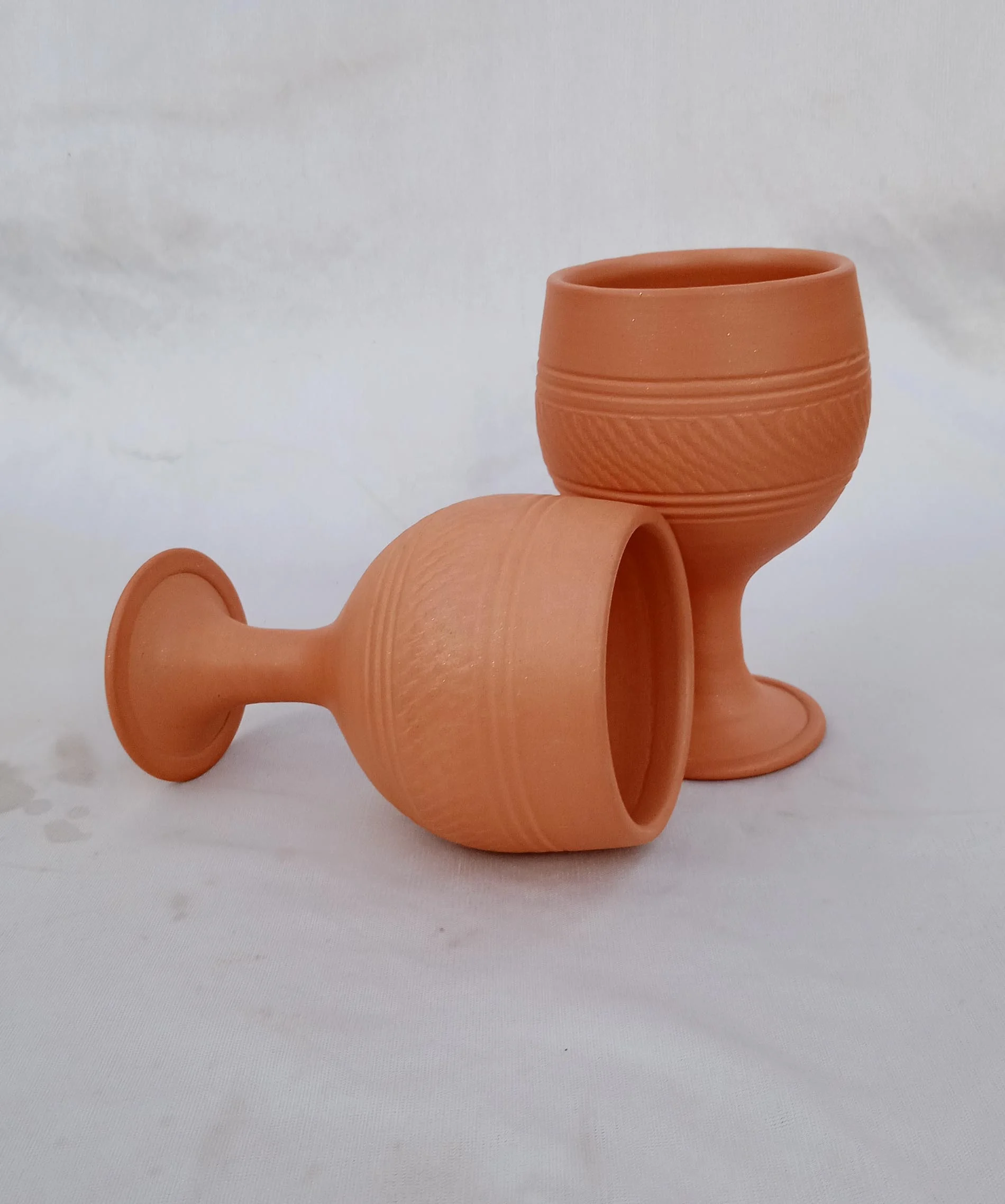 New Design Handmade Clay terracotta Wine glass 350-450 ml capacity made from natural clay. with glossy finished