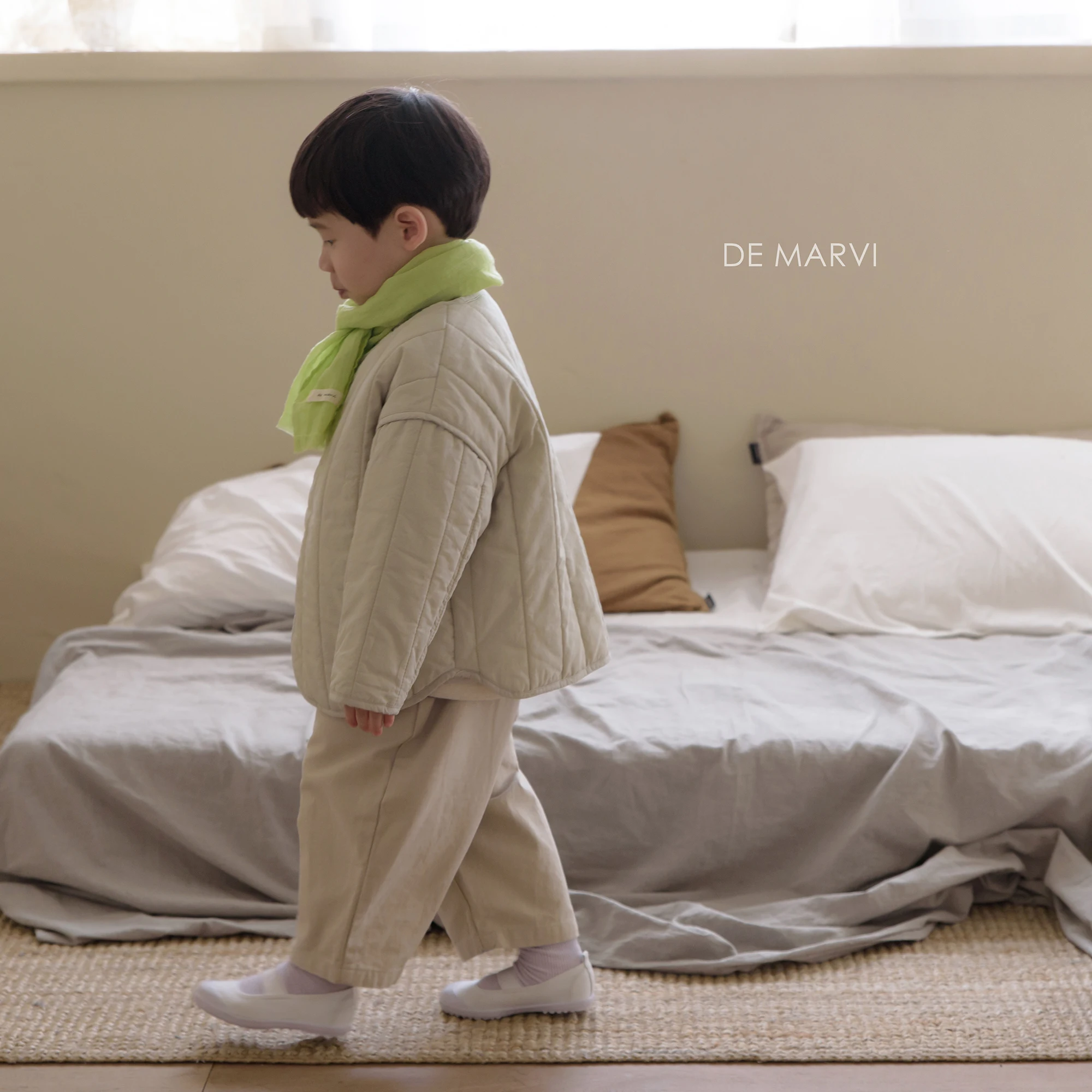 DE MARVI Kids Toddler Neon Pastel Color Spring Muffler Boys Girls Scarves Korean Fashion MADE IN KOREA