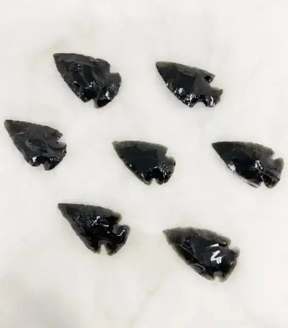 Obsidian Arrowhead Carving Stone Crystal Healing Stone Crescent Arrowhead Shape Black Obsidian Crystal Metaphysical Glass Loose