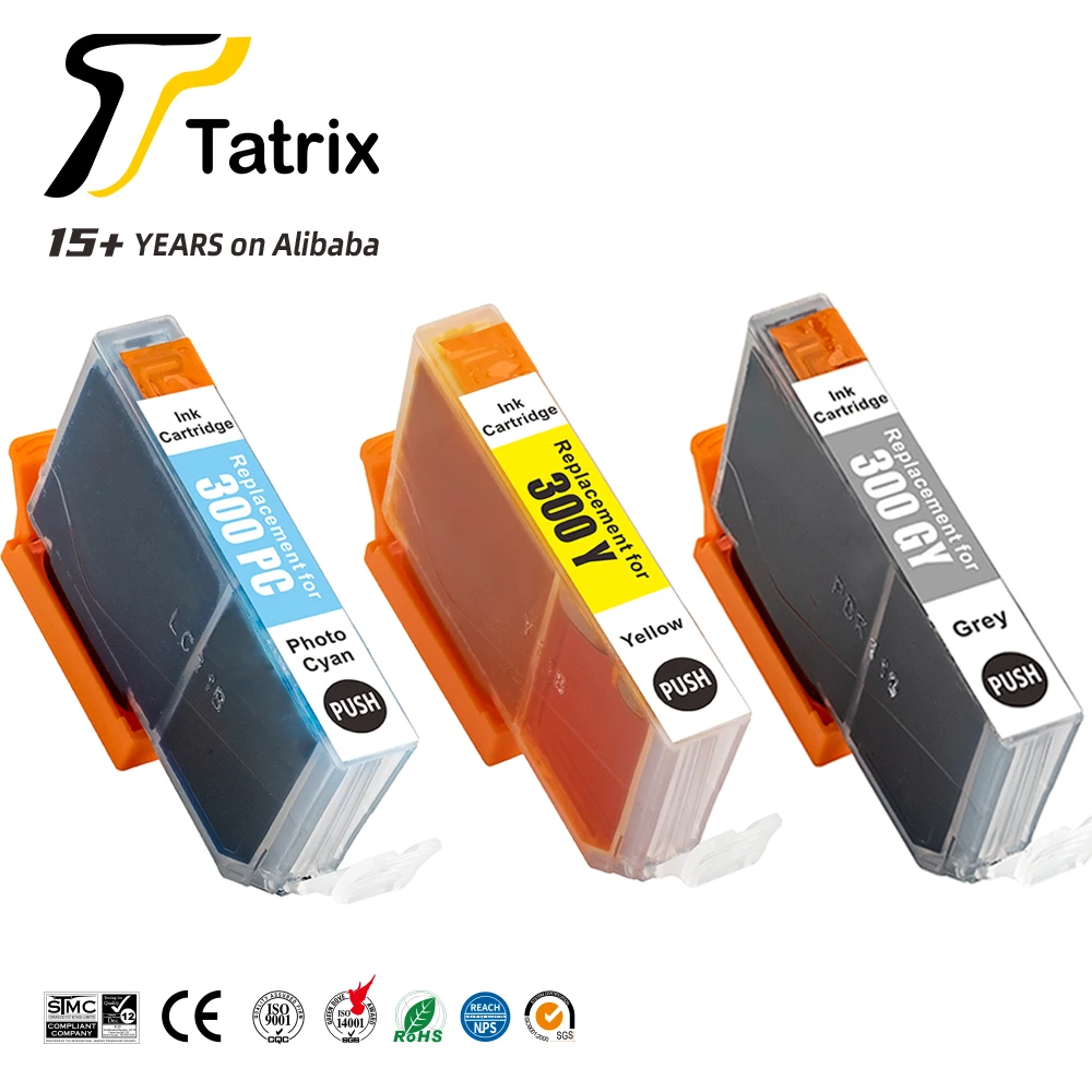 Tatrix PFI PFI-300 PFI300 Premium Color Compatible Printer Inkjet Ink Cartridge for Canon imagePROGRAF PRO-300