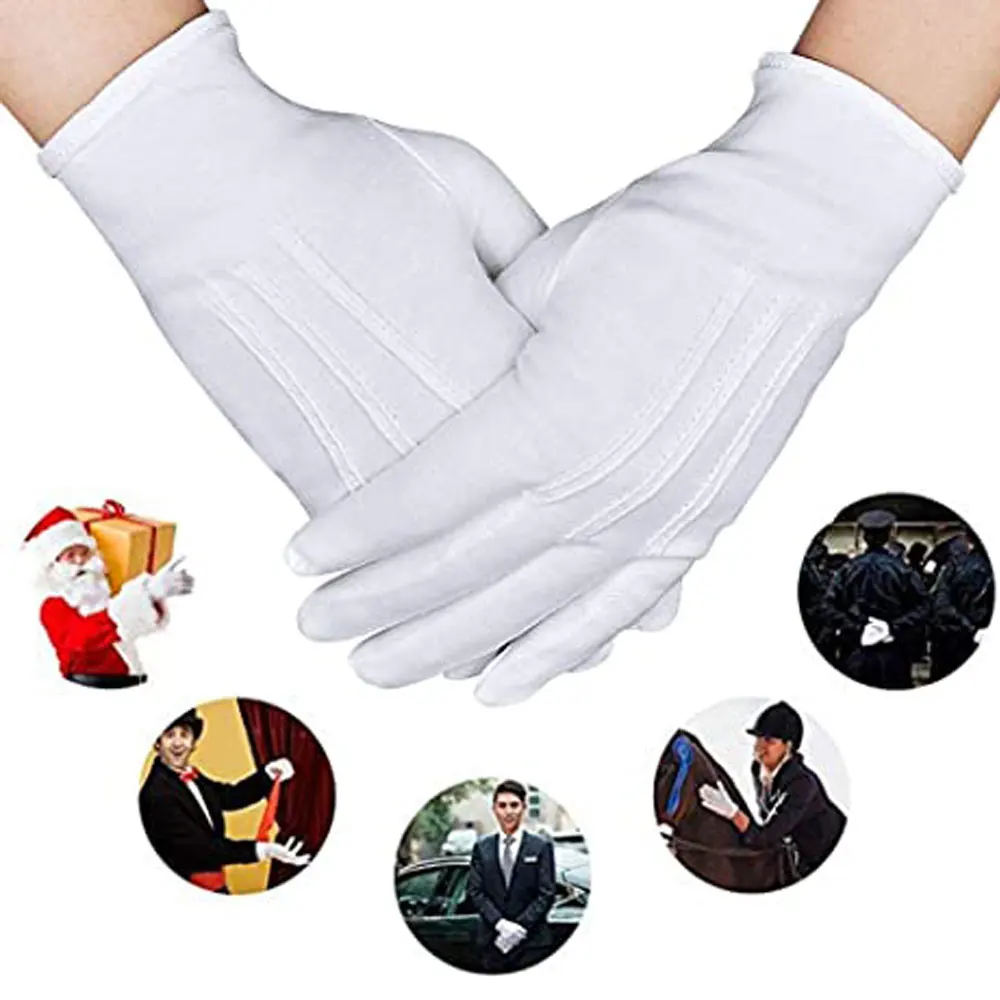 White 100 % Cotton Gloves White Plain Hosiery Gloves, Size: 9\
