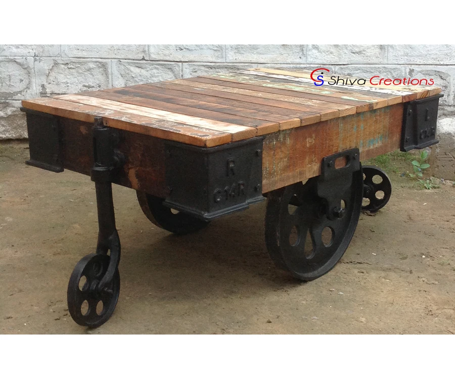 Винтажная промышленная металлическая деревянная мебель журнальный столик