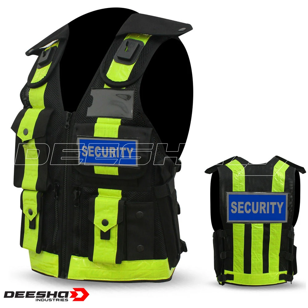 OEM Clothing Wholesale Hi-Vis Green Surveyor Safety Vest Reflective Polyester Workwear for Security Running Safety Vest