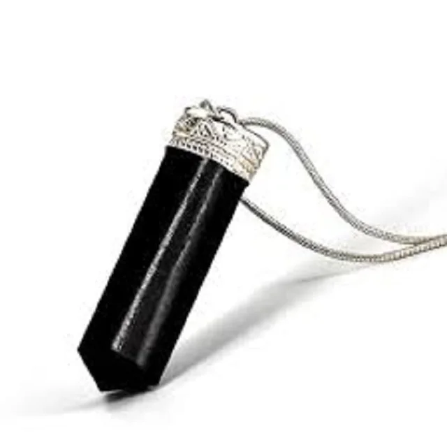 Electroplated Pendants Crystal Natural Wholesale Agate Black Tourmaline with Silver Point Crystal Stone Healing Love 1 Color N/A