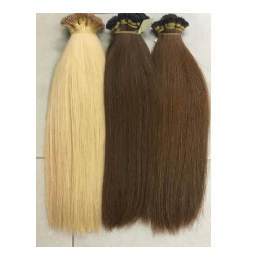  Может отбеливать и красить камбоджийские натуральные волосы 100% необработанные I-образные для наращивания оптом