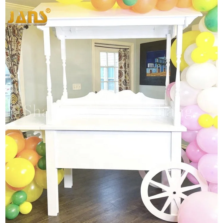 factory customized wooden candy cart display wood food carts kiosk for sale with wheels