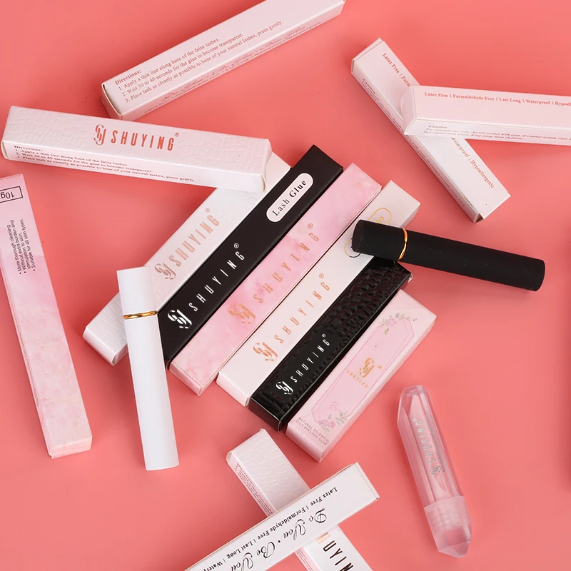 Wholesale Small Paper Box Customize Eyelash Glue Box Adhesive Magic Eyeliner Custom Eyelash Glue Packaging