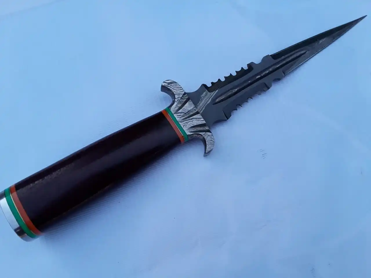 Damascus Custom Handmade  Dagger Knife With Micarta  Handle Blade Materiel