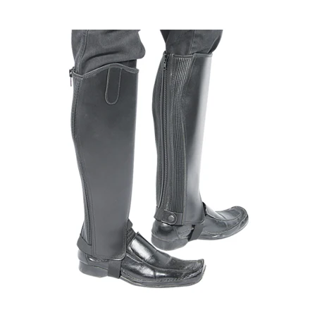  Professional Quality Unisex Adult Equestrian Leather Half Chaps Black and