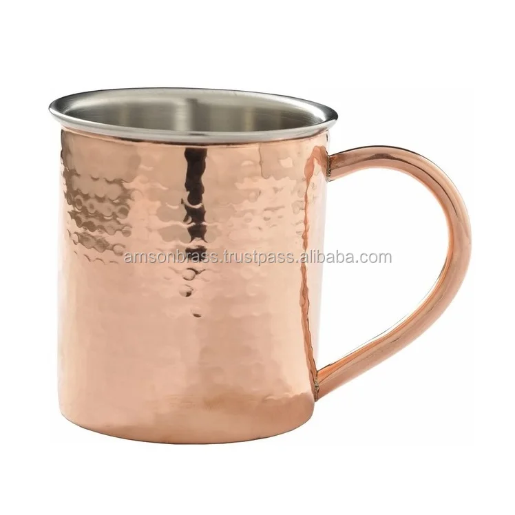 Высококачественная медная помолочная молоточная кружка для москитных мулов питья МЕДНАЯ КРУЖКА Традиционная ручная забитая розовое золото