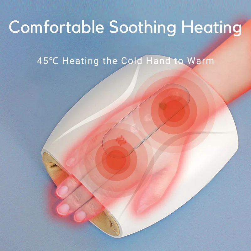 2022 hand therapy massager Acupressure cordless wireless Electric Air Compression heat Pain Relief Palm fingers Hand Massager