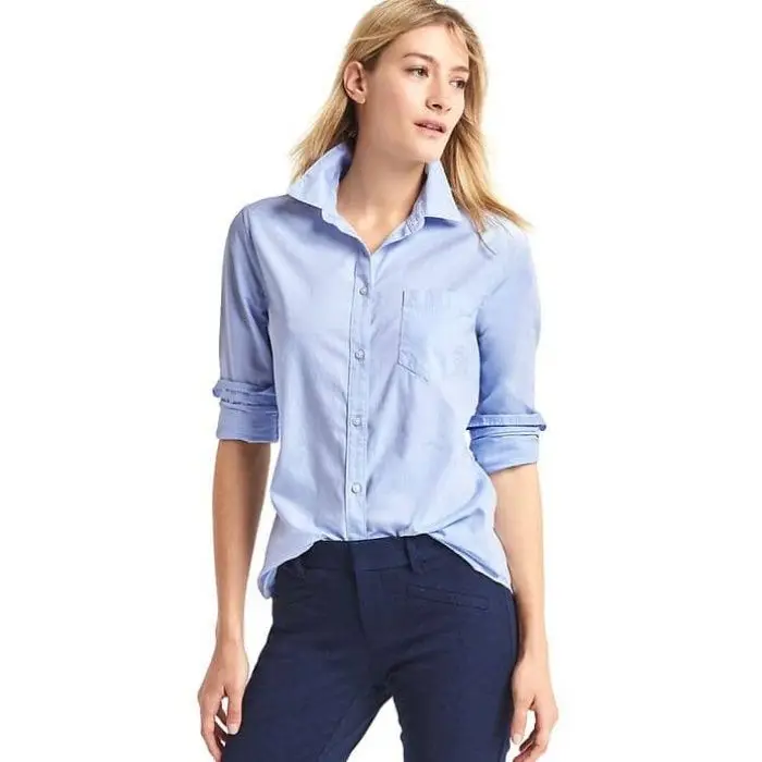 Latest Design Striped Dress Shirts Fashionable Good Quality Job Dress Shirts For Girls