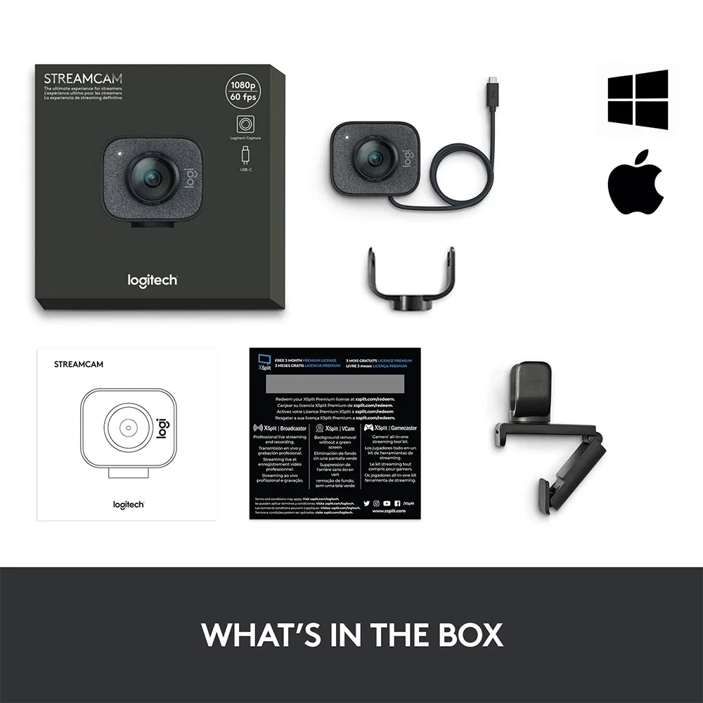 Logitech Streamcam Webcam 1080P Full Hd Web Video Connect Camera With Usb-C Live Streaming And Content Creation