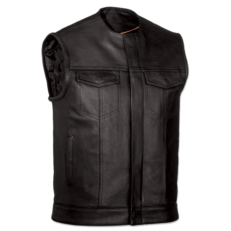 100% Натуральная овечья кожа жилет высокое качество индивидуальная Настройка повседневная крутая модная мотоциклетная Байкерская