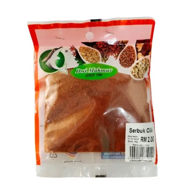 Premium Grade Low Price 40g Single Spices & Herbs Chili Powder Premium Chili Pepper Serbuk Cili for seasoning spices from India