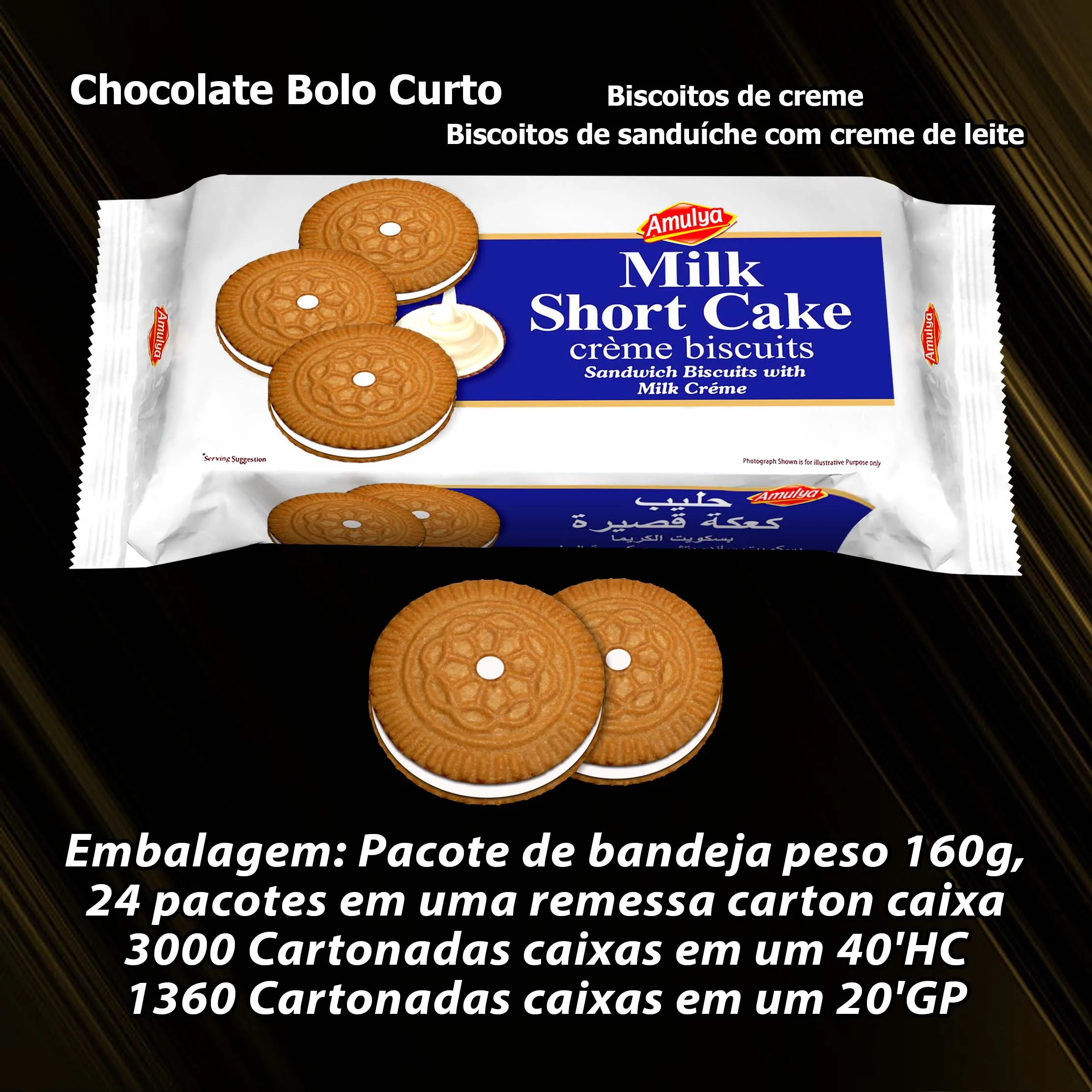 Extra Cream filled Shortcake creme sandwich cookies * Tempting Cocoa biscuits high quality Milk filling * Keep Fresh inner pack