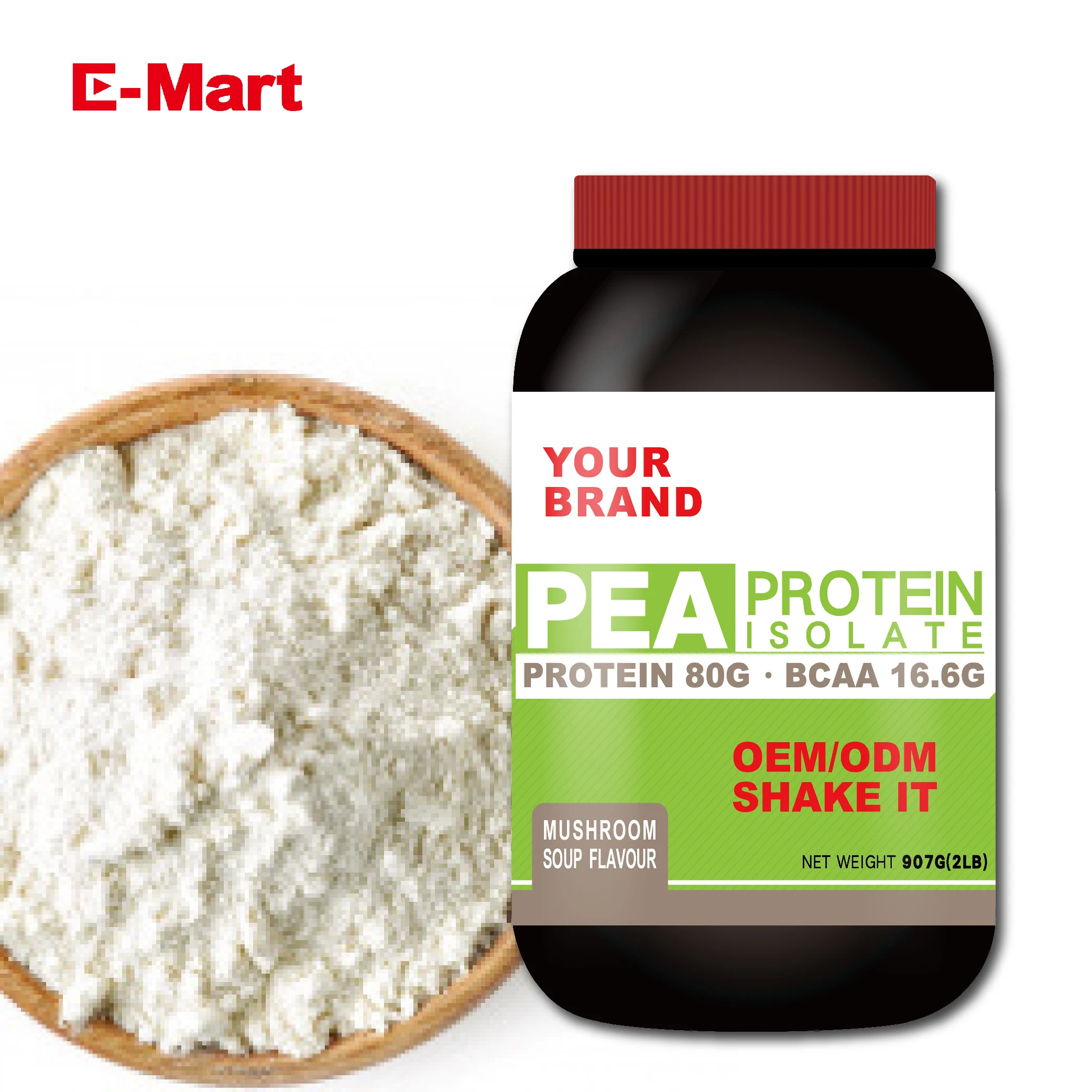 Best Sale 80% Pure Pea Protein Isolate Powder for Nutrition Enhancer Mushroom Soup Flavour 2lb