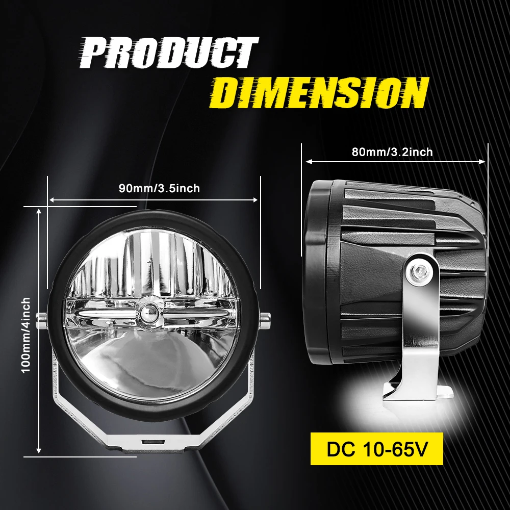 2021 Newest Big Reflector Breath Hole 3.5inch High Low Combo White Yellow Dual Color 12V 24V Car Led Work Lights