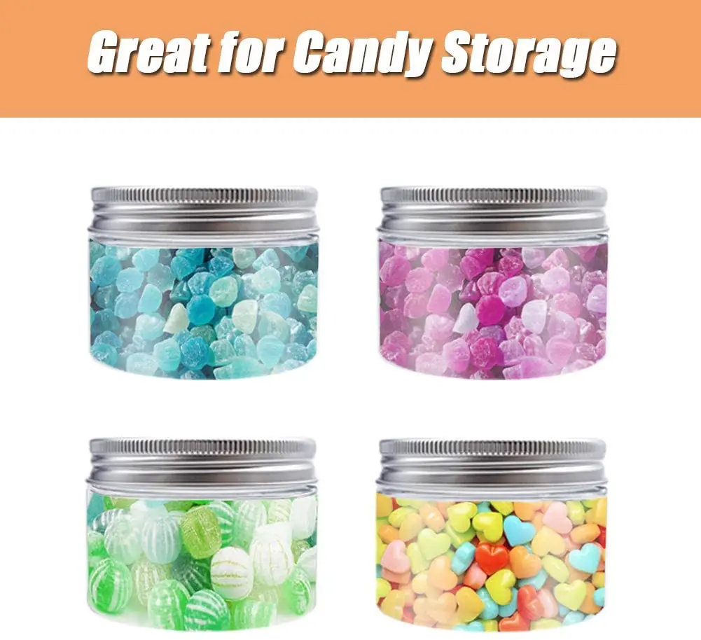 Многофункциональная Пластиковая Круглая банка косметический контейнер для лосьонов тела конфет порошка пластиковые банки хранения сухих фруктов с серебряными крышками