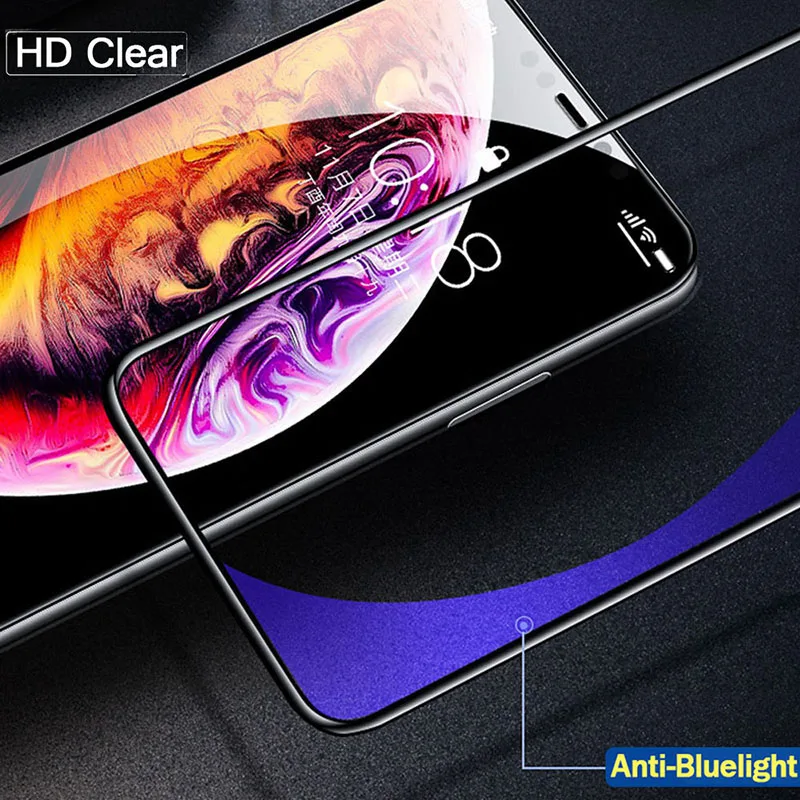 anti blue light tempered glass for iphone samsung Huawei Xiaomi Redmi Realme anti-blue screen protector