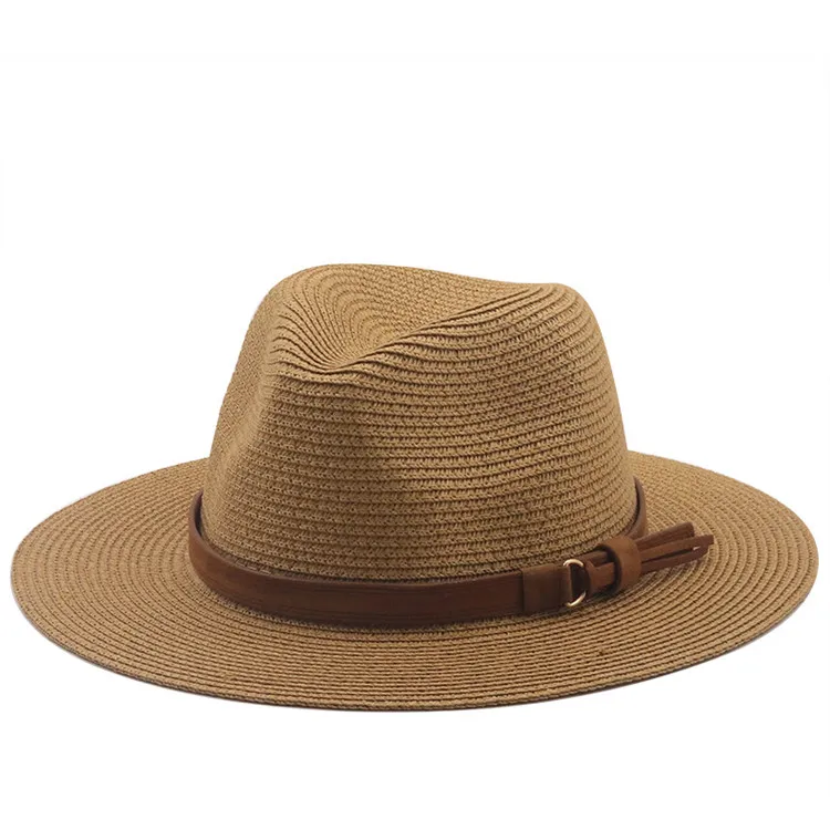 HEFT BOOOGE Wholesale Cheap Outdoor Sunshade Bowler Beach Natural Straw Jazz Hat