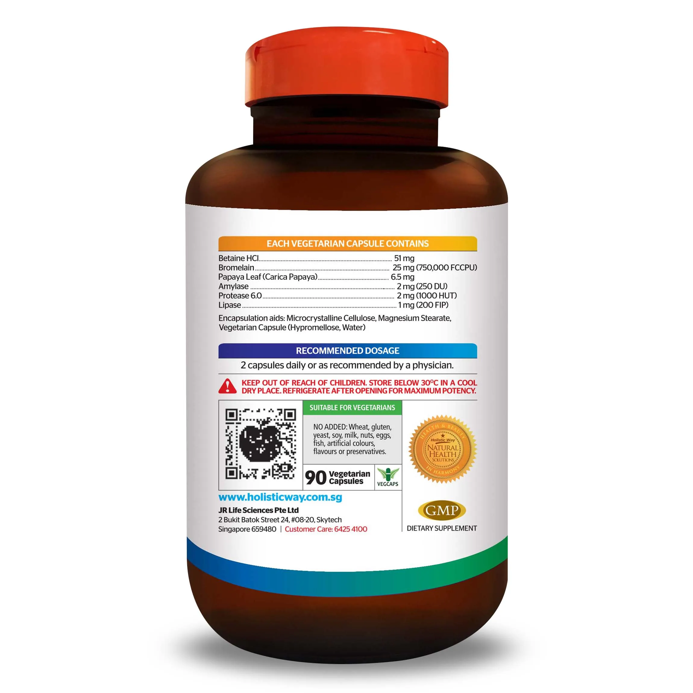 Top Best Selling Canada Origin Promote Digestion Holistic Way Digestive Enzymes (90 Vegetarian Capsules)