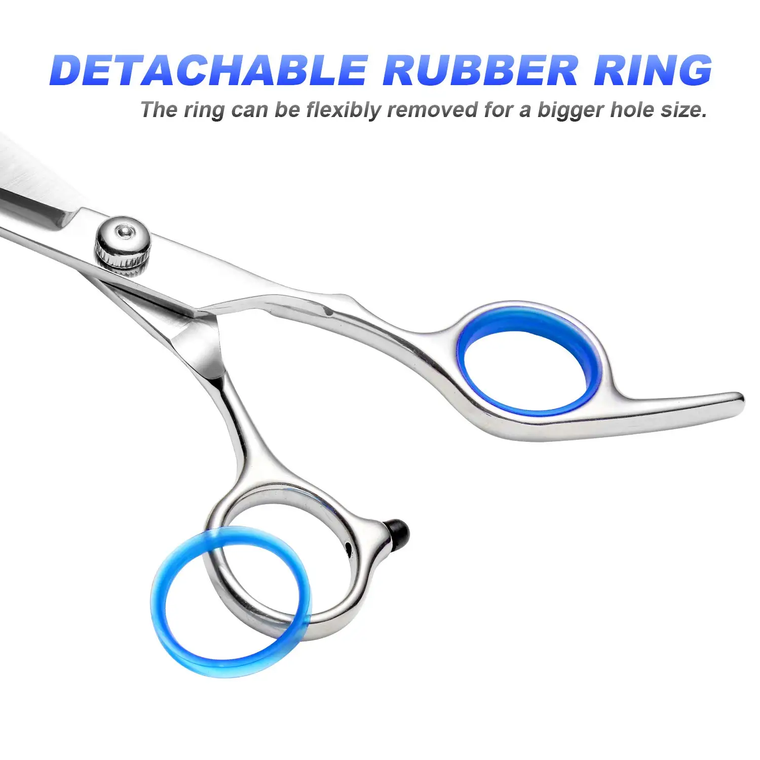 Профессиональные Парикмахерские ножницы из нержавеющей стали острые лезвия прикрепляемое резиновое кольцо с регулируемым винтом и упором для пальцев