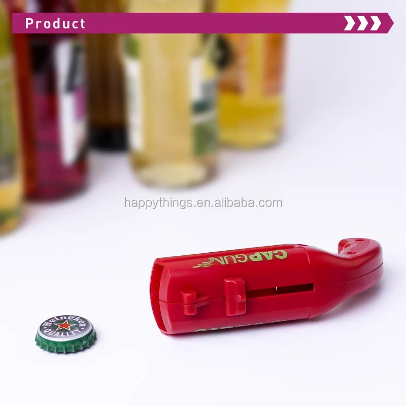 FBA Hot-sale item in Amazon Party Game Novelty Item Cap Gun Launcher Shooter Beer Drink Bottle Opener