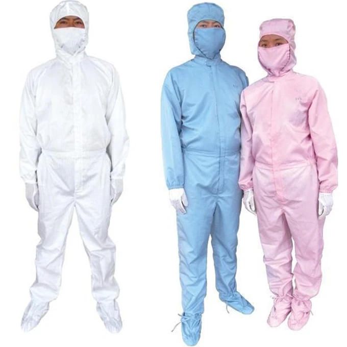 Высококачественный комбинезон для чистых помещений с капюшоном, антистатический комбинезон ESD, промышленная рабочая одежда (CR)