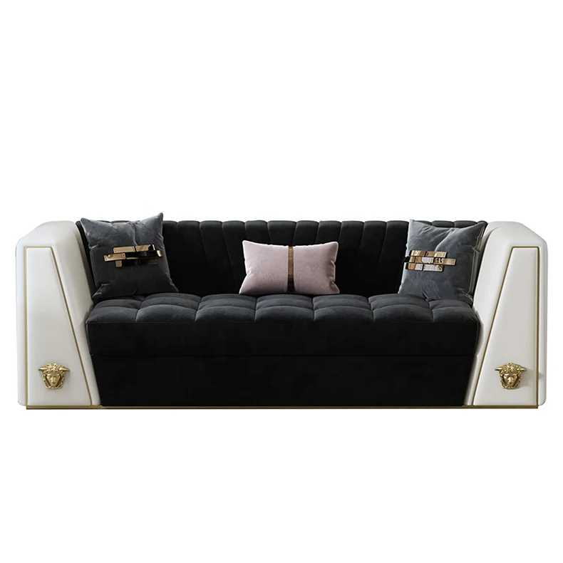 High Quality Europe Style Upholstery Classic Luxury Velvet Armchair Chesterfield Sofa and Single Chair