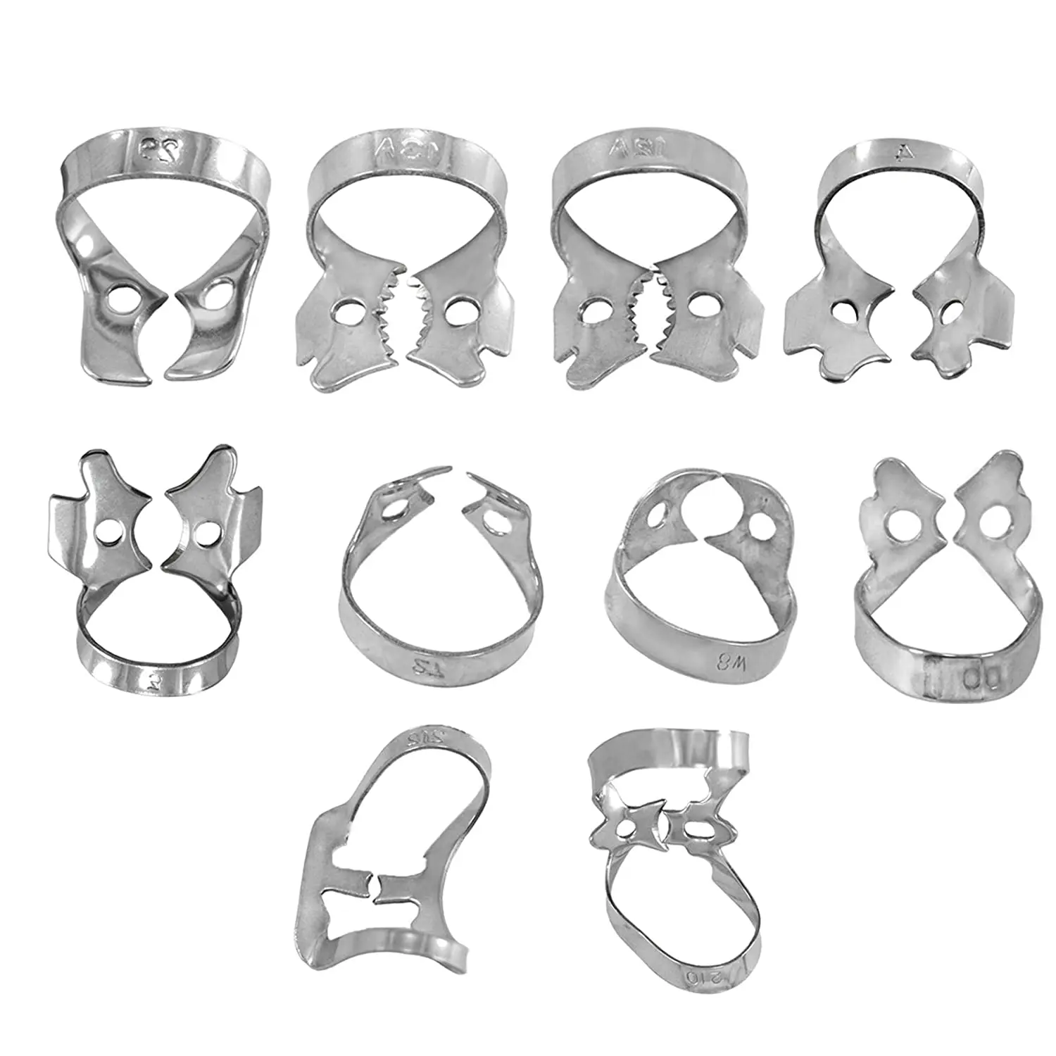Dental Rubber Dam Clamps Restorative Instruments Holder Set Of 12 Endodontic Lab CE