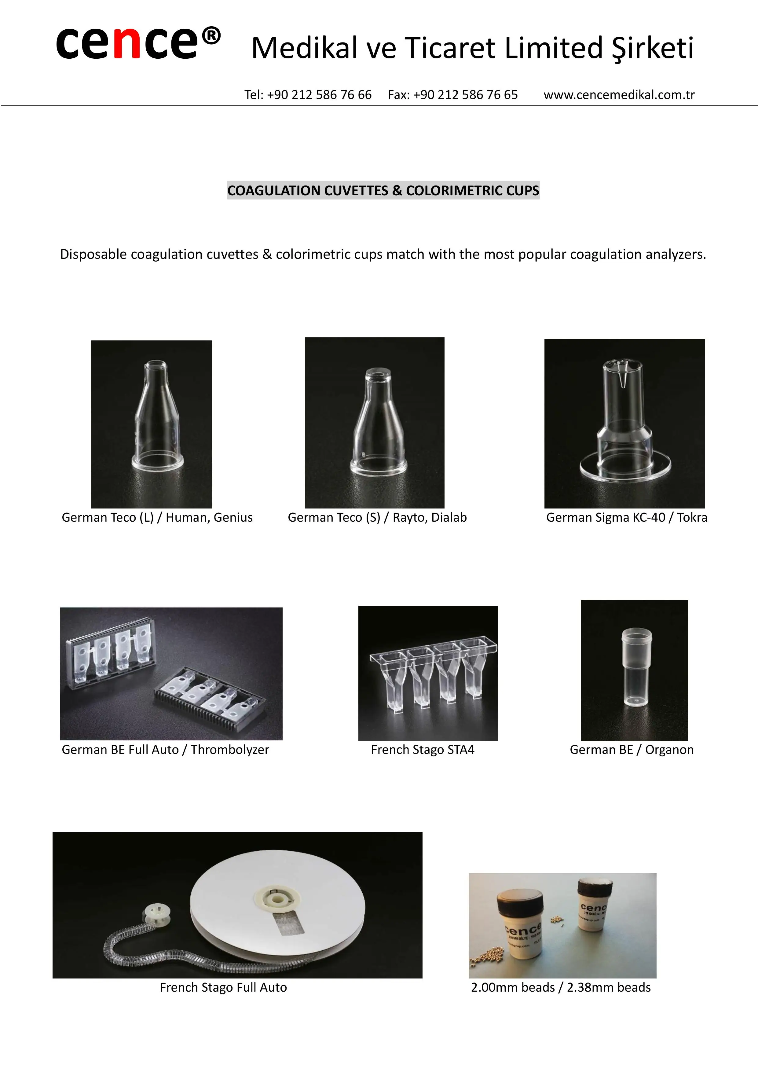 Coagulation Cuvette match with German Teco, Rayto and Dialab, 1 Hole (SIZE: S) Medical Consumables Laboratory Use