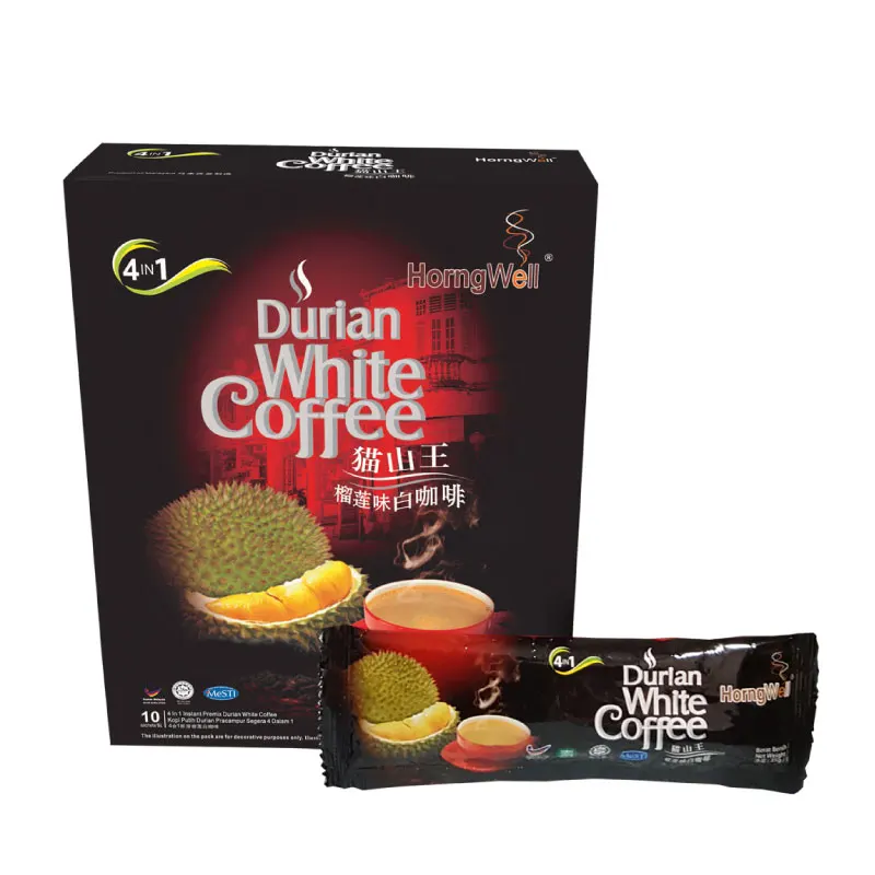 Hot Seller 4 in 1 Premium Musang King Durian White Coffee Instant Coffee