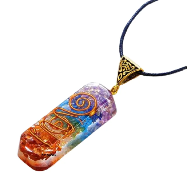 ОРГОН 7 Чакра исцеляющая подвеска | Оргонит семь чакр каменная Самый продаваемый товар на Amazon: купить у N H Агат