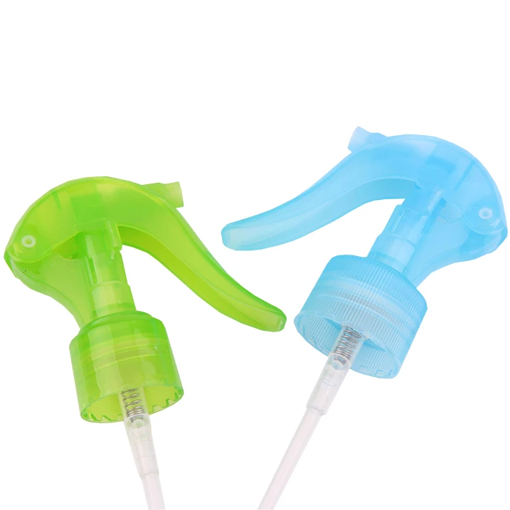 
Ribbed Hand Trigger Sprayer , Transparent Green and Transparent Blue for Bottles 