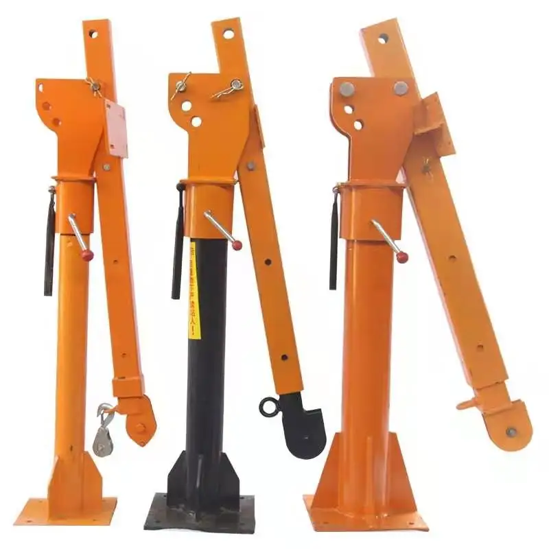 Mini small  lifting electric 0.5ton  small truck car crane equipment pickup truck crane with electric winch