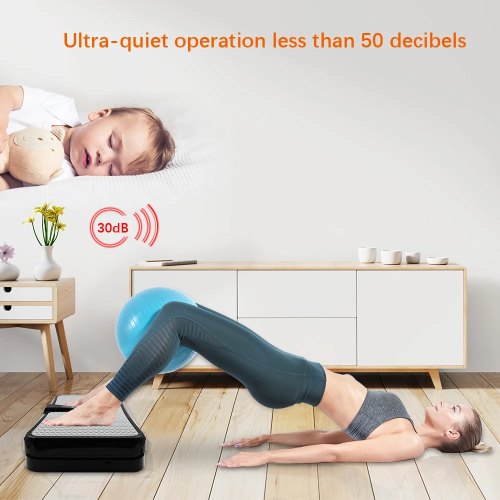 
OneTwoFit Commercial Latest Body Fitness Machine Vibrating Exercise Large Platform Vibration Plate With Handle 