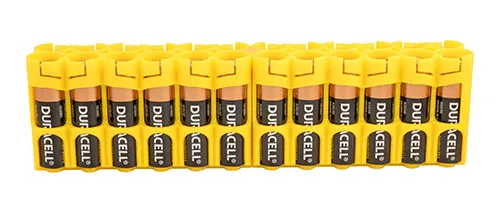 Тонкая линия AA 24 пакет Caddy-желтый, Storacell держатель батареи, компактный, легко обходится без батареи банка с крышкой с одной стороны безопасности