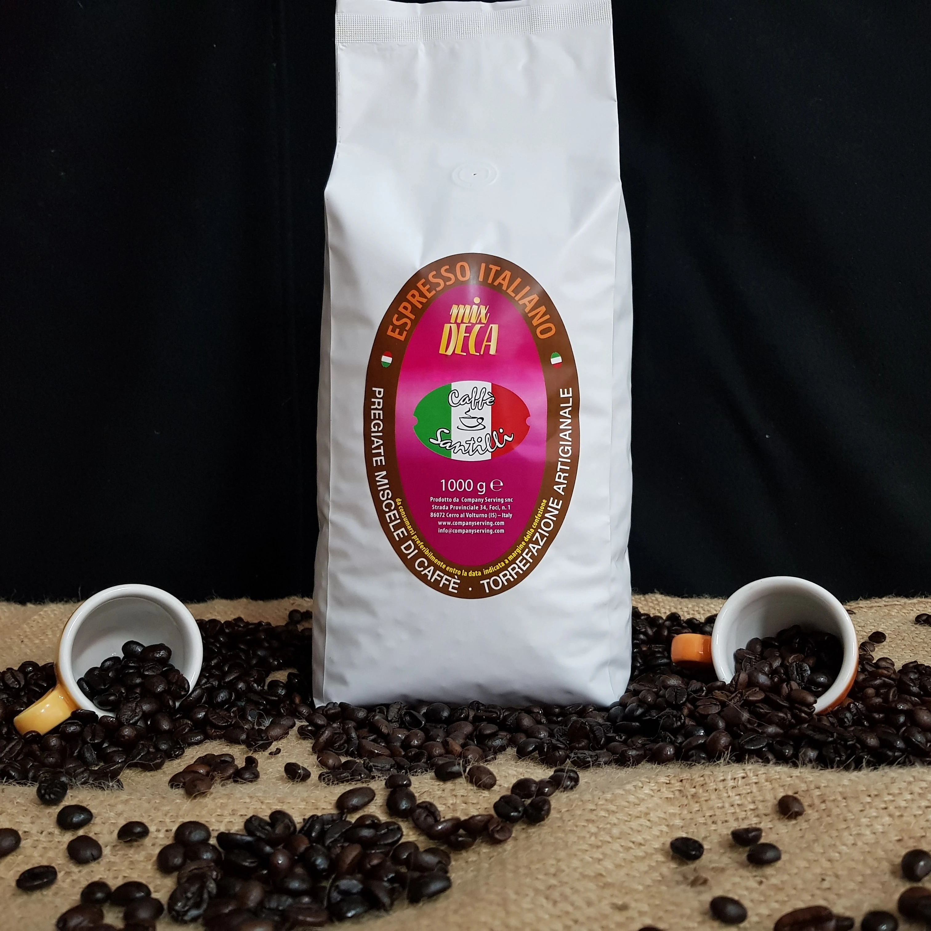Top Quality Caffe Santilli Mix DECA Wholesale Roasted Coffee Beans 1Kg Gourmet Coffee Made in Italy