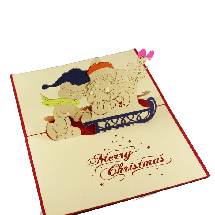 Красивые 3D выдвижные карты ручной работы Рождественская выдвижная карта