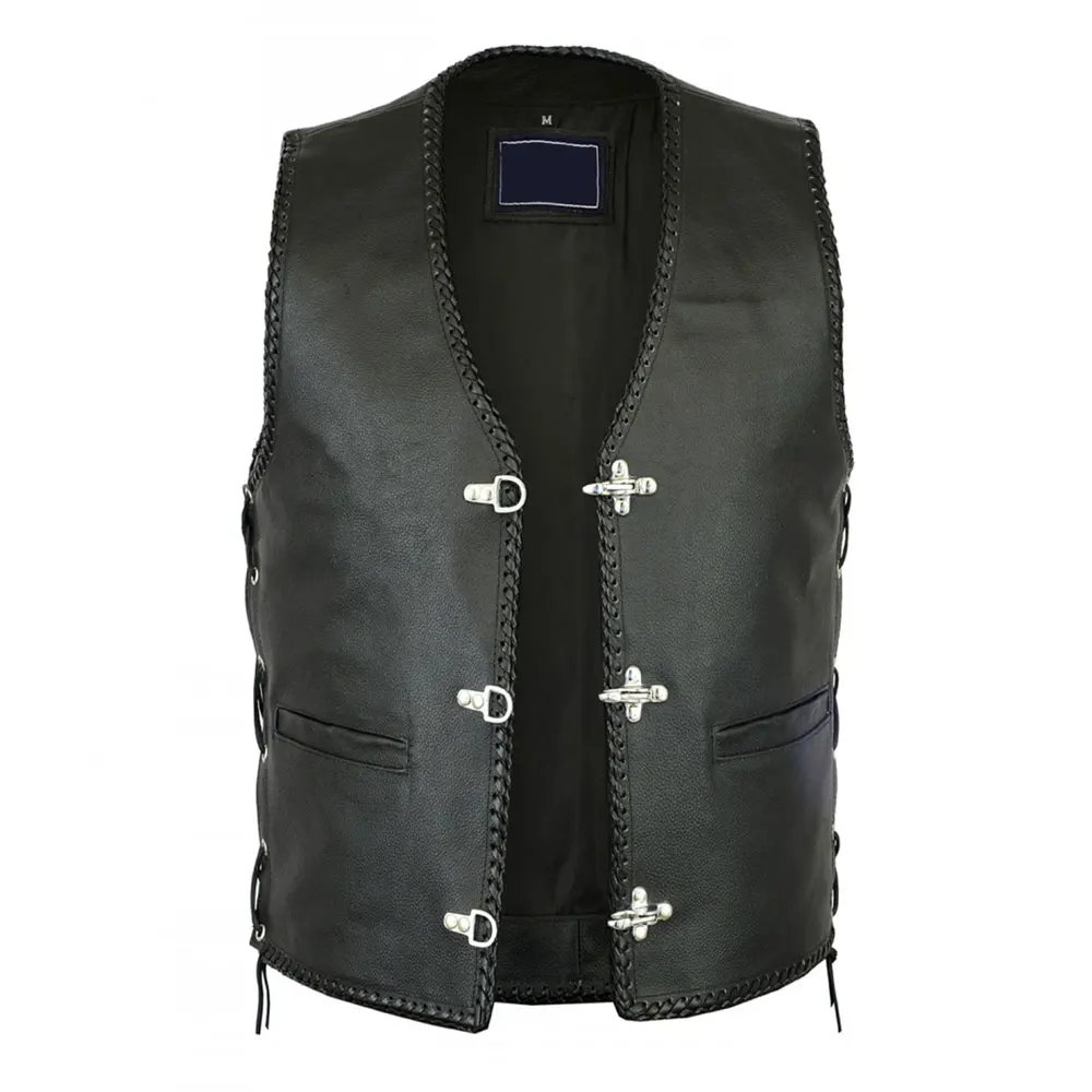 Мужской жилет из натуральной кожи высокого качества