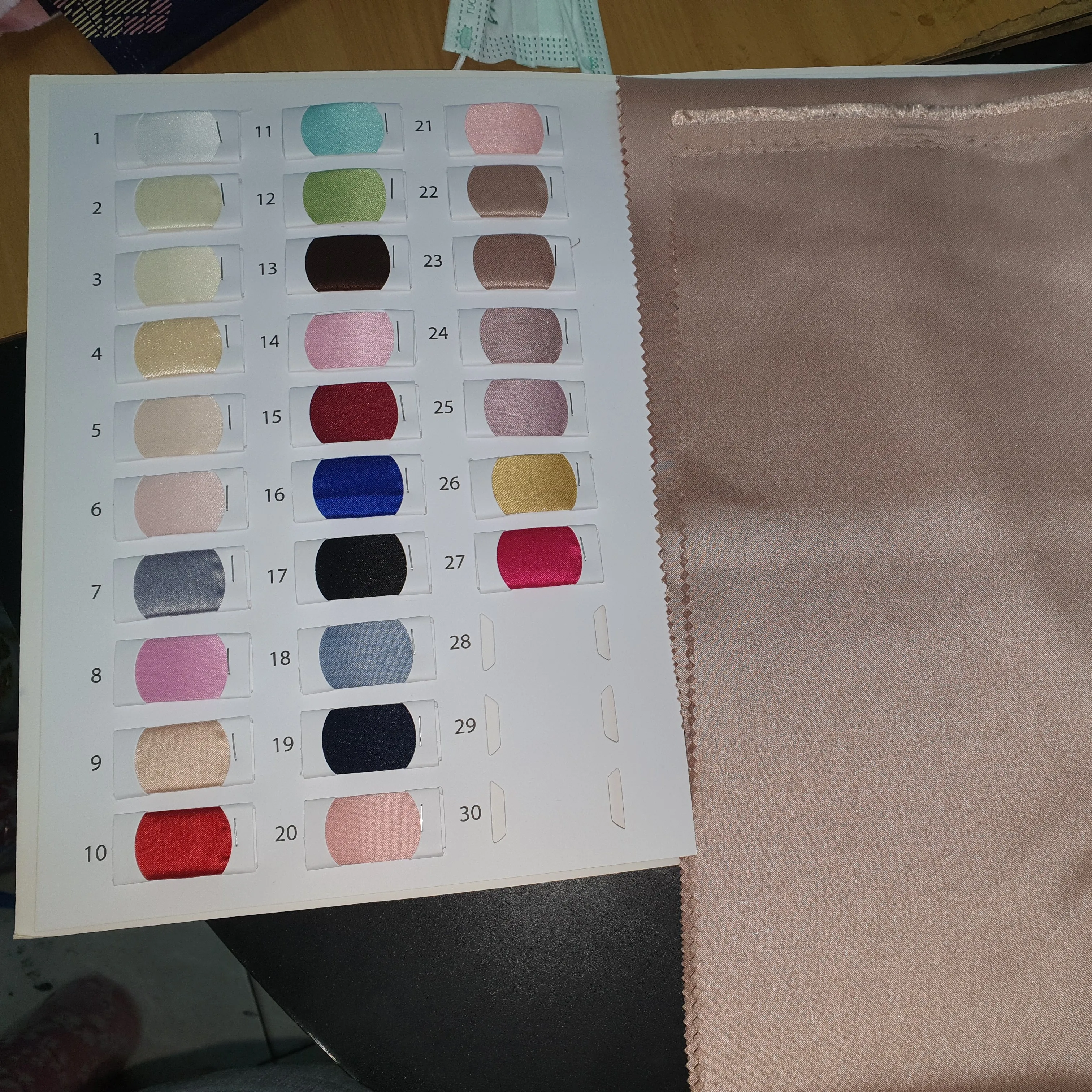 new moss crepe, polyester thai silk, cotton viscose and cotton sateen plain dyed fabric collection