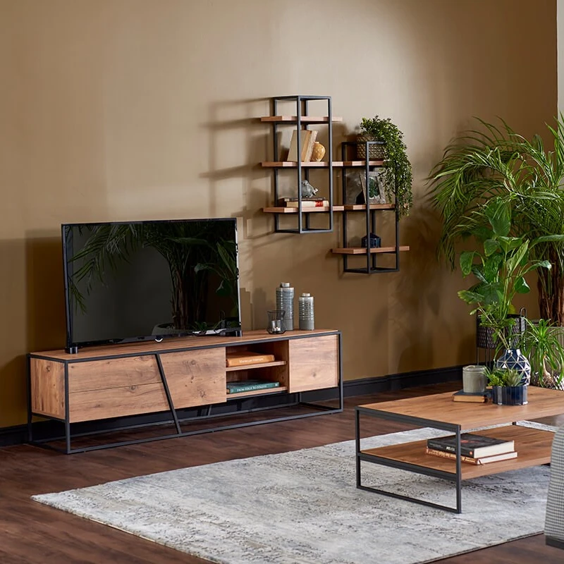 Modern Tv Unit Tv Stand Entertaintment center modern furniture Wood cream LCD Plasma Unit living room (ider Siena tv unit)