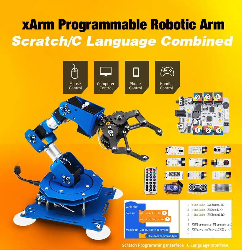 Hiwonder  new design robot with serial bus servo,free PC software,App,educational arduino 6axis robotic arm