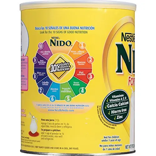 NIDO Fortificada Powdered Drink Mix - Dry Whole Milk Powder with Vitamins and Minerals - 56.4 Oz (3.52 LB) Canister 3.52 lb.